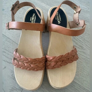 Swedish Hasbeens clogs with leather straps. Brand new Never worn